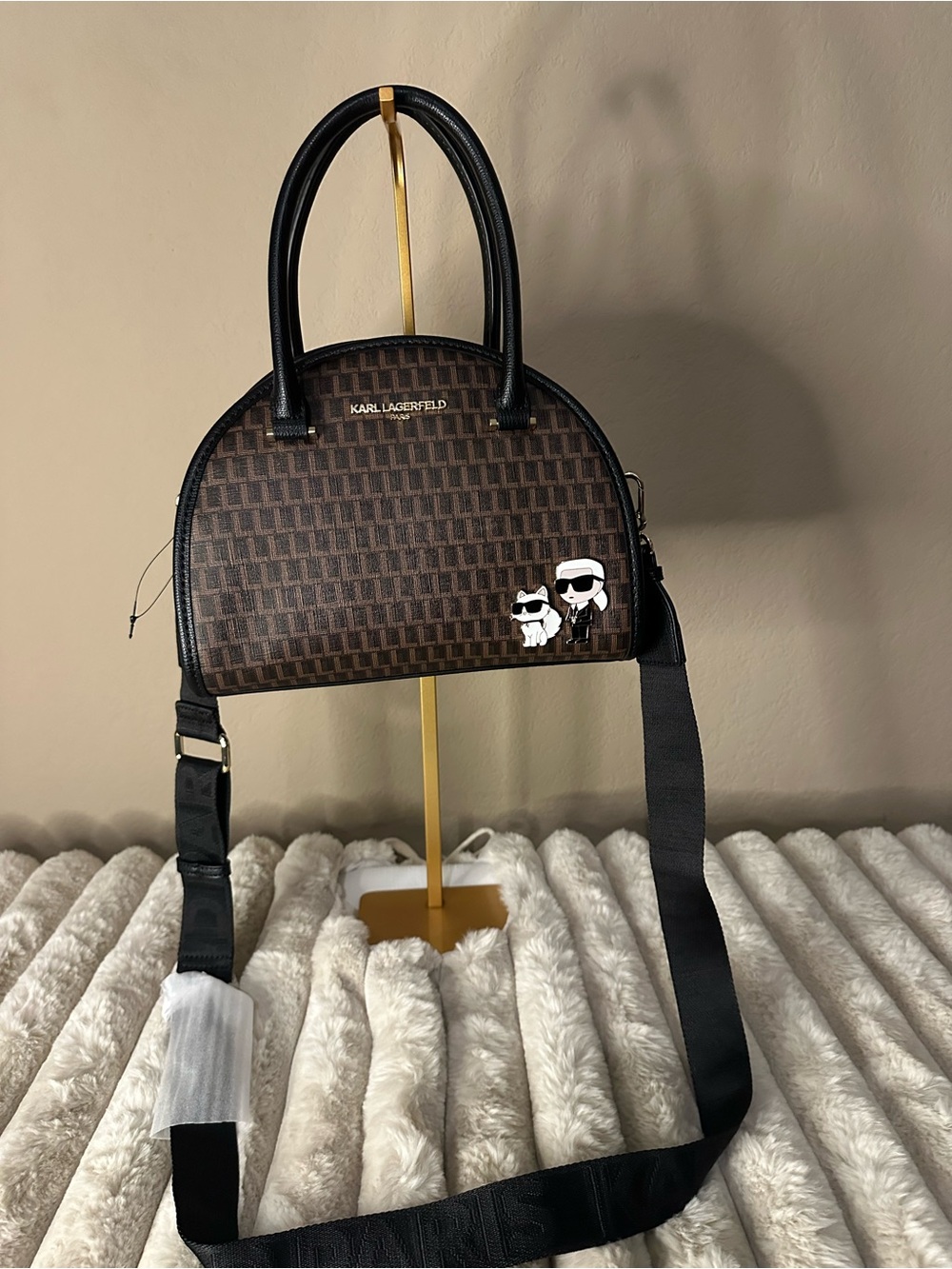 Karl Lagerfeld Brown and Black Patterned Home Accent